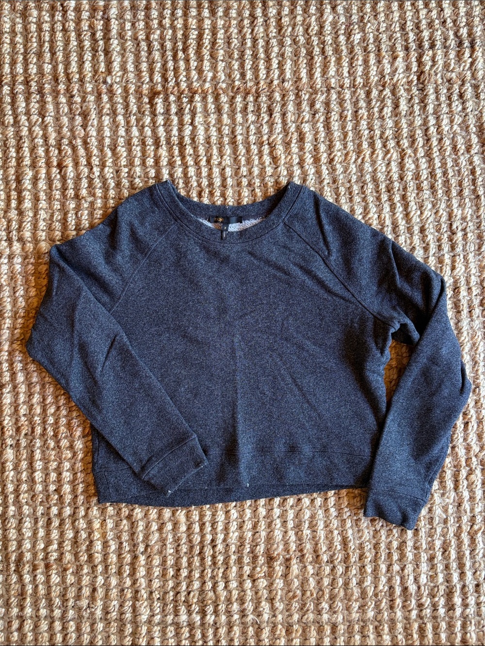 Maje Gray Distressed Crop Sweatshirt